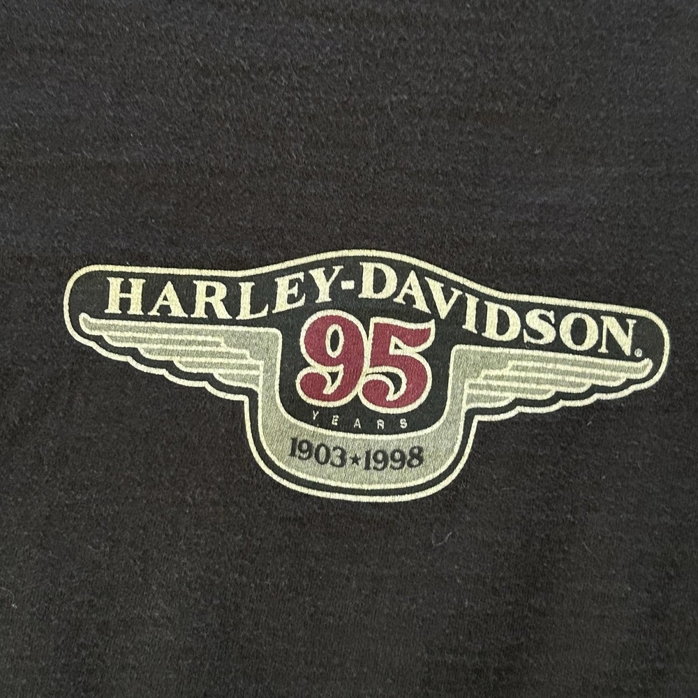 Vintage Harley-Davidson Shirt Mens XL Black 95th Anniversary Graphic Tee‎ USA - Picture 9 of 9